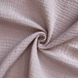 Ткань Муслин Жатый (Ширина 1,4м), цвет Пыльно-Розовый (на отрез) в Казани