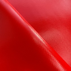 Ткань ПВХ 600 гр/м2 плотная, Красный (Ширина 150см), на отрез  в Казани