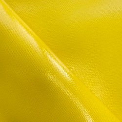 Ткань ПВХ 600 гр/м2 плотная (Ширина 1,5м), цвет Жёлтый (на отрез) в Казани