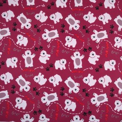 Ткань Oxford 600D PU (Ширина 1,48м), принт &quot;Белые мишки&quot; (на отрез) в Казани