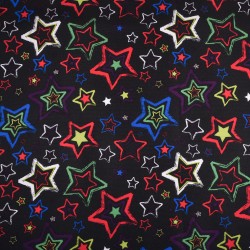 Ткань Oxford 600D PU (Ширина 1,48м), принт &quot;Звезды на черном&quot; (на отрез) в Казани