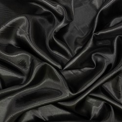 Ткань Атлас-сатин, цвет Черный (на отрез)  в Казани