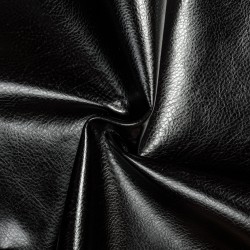 Ткань Дерматин (Кожзам) для мебели (Ширина 138см), цвет Черный (на отрез) в Казани