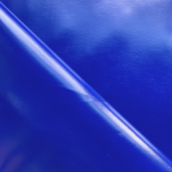 Ткань ПВХ 450 гр/м2 (Ширина 1,6м), цвет Синий (на отрез) в Казани