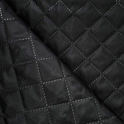 Стеганая подкладочная ткань с синтепоном (100гр/м2), цвет Черный (на отрез)  в Казани