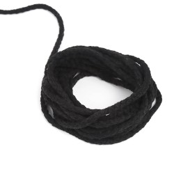 Шнур для одежды тип 2, цвет Чёрный (плетено-вязаный/полиэфир)  в Казани
